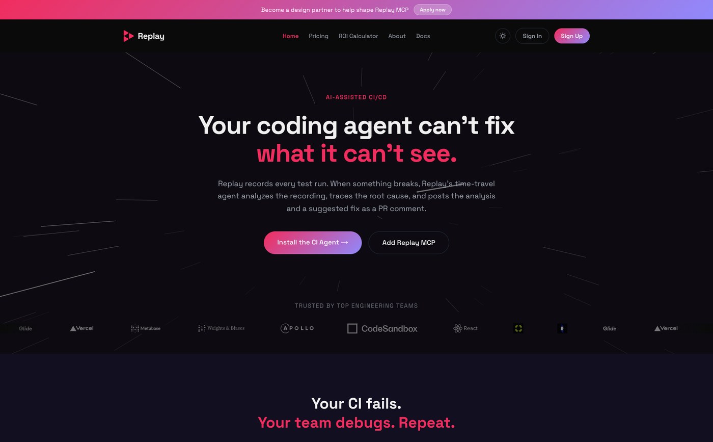 Replay home page